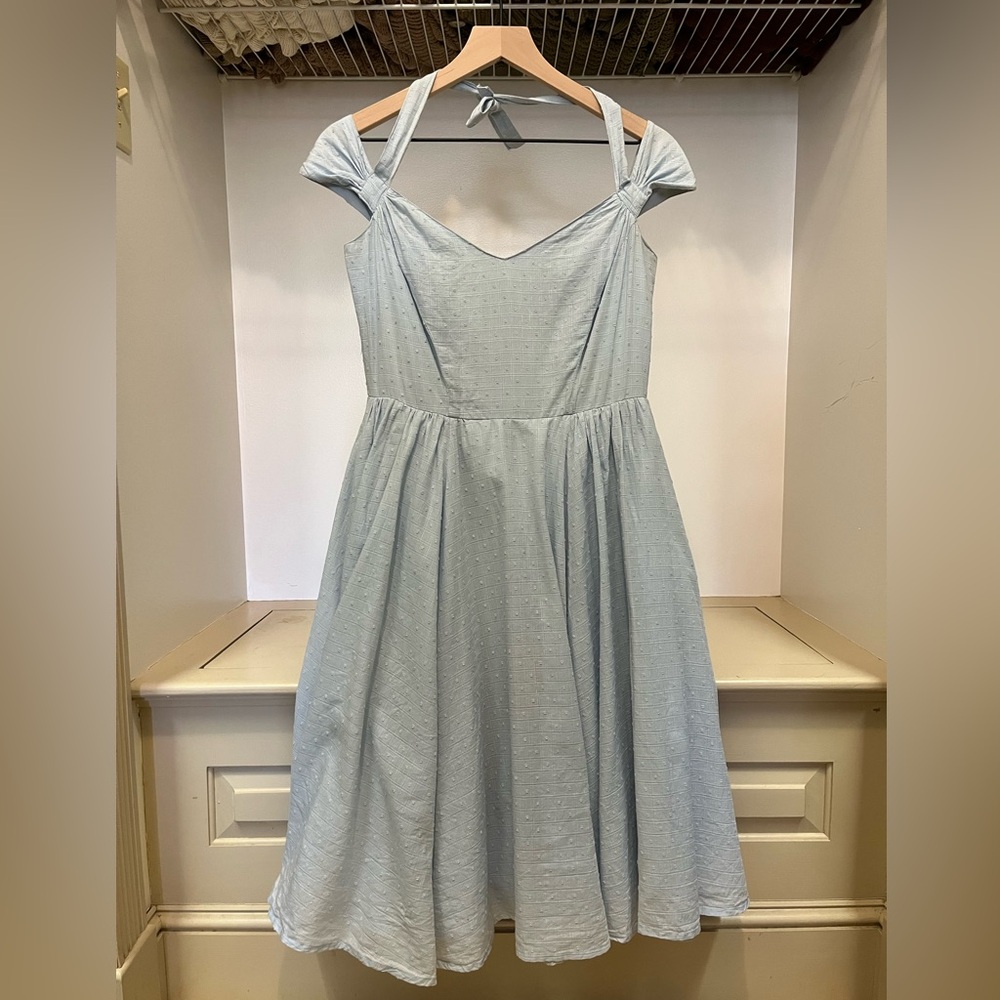 Hell Bunny Vixen Cottage Dress (Light Blue)